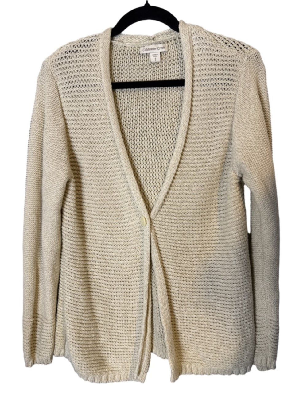 Coldwater Creek Beige Knit Cardigan Sweater S